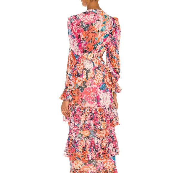 Rococo Sand Floral Maxi Dress - Pink and Orange - Picture 3 of 8